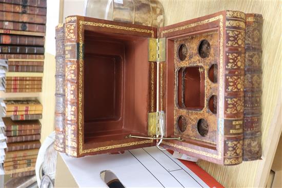 A liqueur box modelled as a stack of books